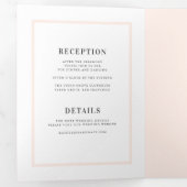  Kleur Roze Rand All-in-One Wedding Drieluik Uitnodiging (Binnenzijde eerst)