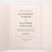  Kleur Roze Rand All-in-One Wedding Drieluik Uitnodiging (Binnenkant midden)