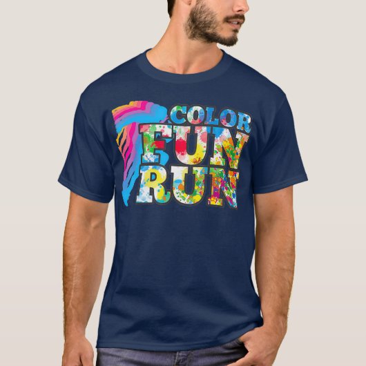 Kleur Run Kinder School Fundraising Race Fun Run T-shirt (Voorkant)