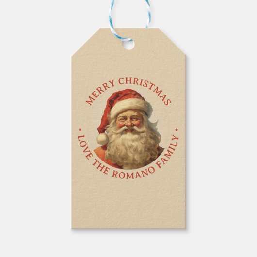 Kleur  Santa Christmas Cadeaulabel (Voorkant)
