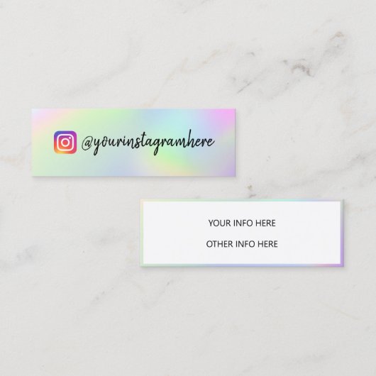 Kleur Shift Holographic Mini Visitekaartje (Voorkant / Achterkant)