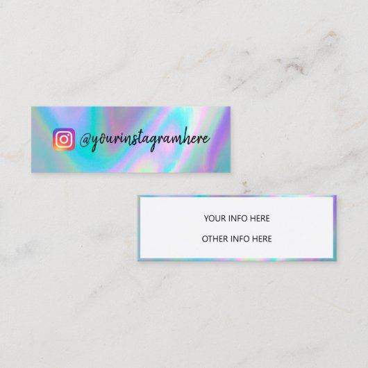 Kleur Shift Holographic Mini Visitekaartje (Voorkant / Achterkant)
