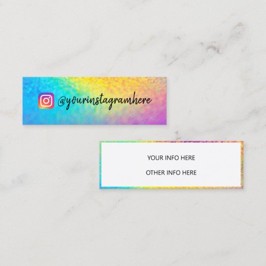Kleur Shift Holographic Mini Visitekaartje (Voorkant / Achterkant)