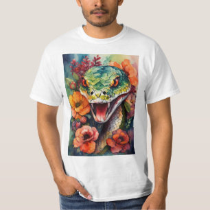 Kleur Snake hoofd Tattoo Design Snake T-shirt