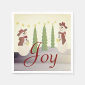  kleur Sneeuwman Servet (Voorkant)