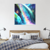 Kleur Spectrum Trap Waterfall Lake Canvas Afdruk (Insitu (Slaapkamer))