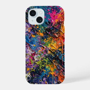 Kleur Spetter Chaos Abstracte Kunst  iPhone 15 Case