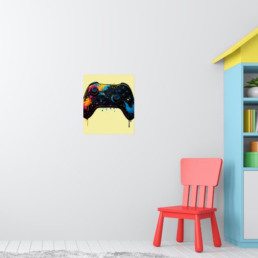 Kleur Spetter Game Controller Sticker Poster (Kinderkamer 1)