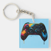 Kleur Spetter Game Controller Sticker  Sleutelhanger (voorkant)