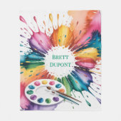 Kleur Spetter Kunst Verjaardagsfeest Cadeau Fleece Deken (Voorkant)
