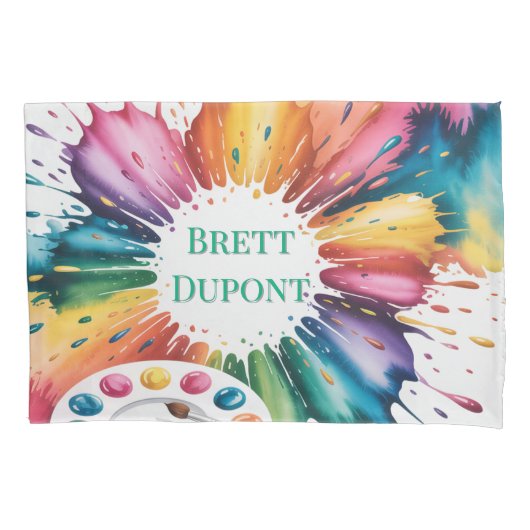Kleur Spetter Kunst Verjaardagsfeest Cadeau Kussensloop (Voorkant)