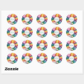 Kleur Spetter Kunst Verjaardagsfeest Ronde Sticker (Vel)