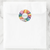 Kleur Spetter Kunst Verjaardagsfeest Ronde Sticker (Tas)
