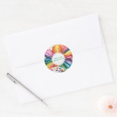 Kleur Spetter Kunst Verjaardagsfeest Ronde Sticker (Envelop)