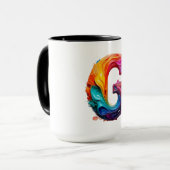 Kleur Spetter Letter G Mok (Voorkant links)