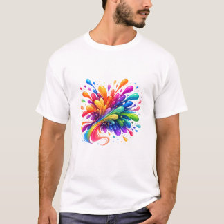 Kleur Spetterende Abstracte Kunst Cadeau T-shirt |