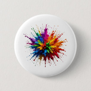 Kleur Spetterende Abstracte Kunst Speld Badge Ronde Button 5,7 Cm