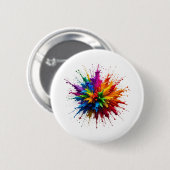 Kleur Spetterende Abstracte Kunst Speld Badge Ronde Button 5,7 Cm (Voorkant /achterkant)