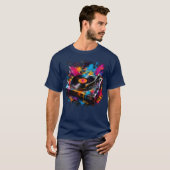 Kleur Spetterende Draaitafel DJ T-shirt (Voorkant volledig)