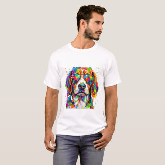 Kleur Spetterende Koele Hond Met Zonnebril Pop T-shirt