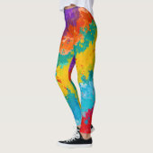 Kleur Spetterende Regenboog Verf Mode Leggings (Links)