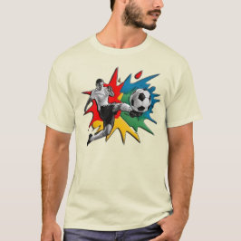 Kleur Spetterende Voetbal Trap T-Shirt Ontwerp"