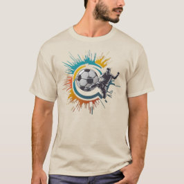 Kleur Spetterende Voetbalspeler T-shirt" T-shirt