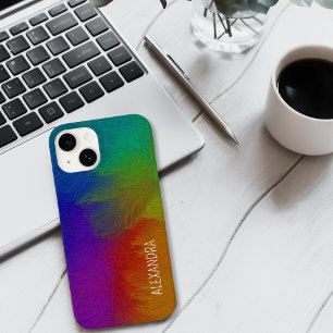 Kleur Splash Aangepaste naam iPhone 15 Case