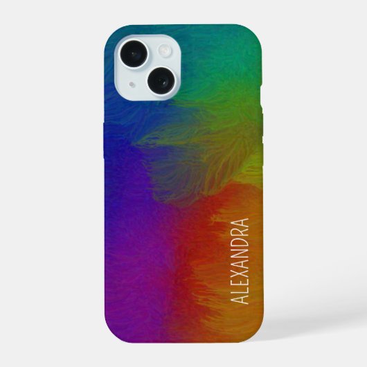 Kleur Splash Aangepaste naam iPhone 15 Case (Achterkant)