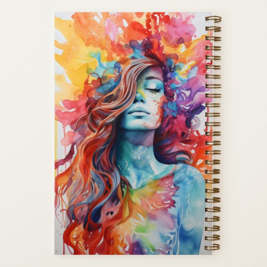 Kleur splash Aangepaste naam Notitieboek (Achterkant)