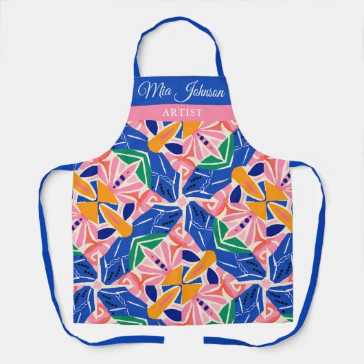 Kleur Splash Aangepaste Naam Schort (Voorkant)