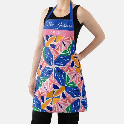 Kleur Splash Aangepaste Naam Schort (Insitu)