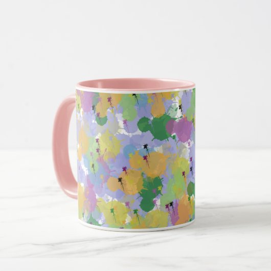 Kleur Splash Abstracte Mok – Levendige Artistic Co (Voorkant links)