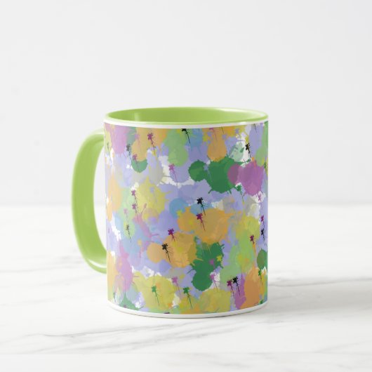 Kleur Splash Abstracte Mok – Levendige Artistic Co (Voorkant links)