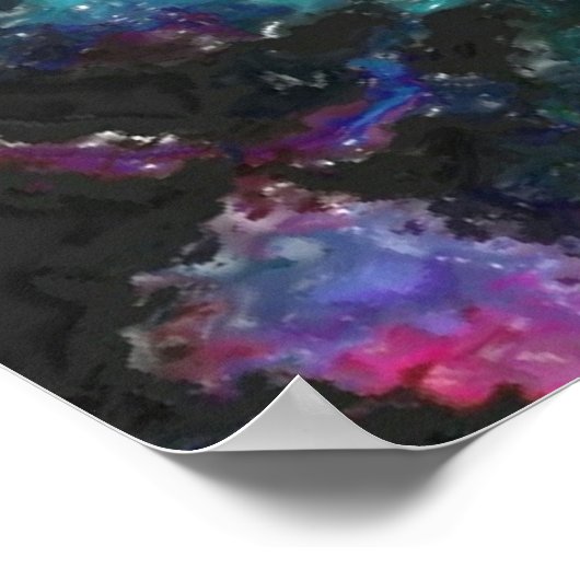 Kleur Splash: Abstracte Waterverf Kunst Poster (Hoek)