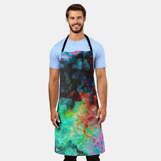 Kleur Splash: Abstracte Waterverf Kunst Schort (Gedragen)