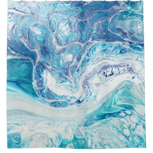 Kleur splash: Acryl Abstracte achtergrond Douchegordijn (Voorkant)