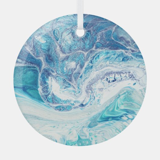 Kleur splash: Acryl Abstracte achtergrond Glas Ornament (Voorkant)