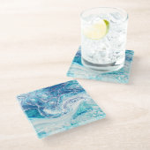 Kleur splash: Acryl Abstracte achtergrond Glazen Onderzetter (Schuin)