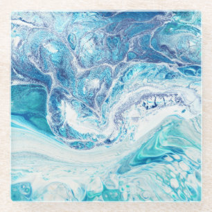 Kleur splash: Acryl Abstracte achtergrond Glazen Onderzetter