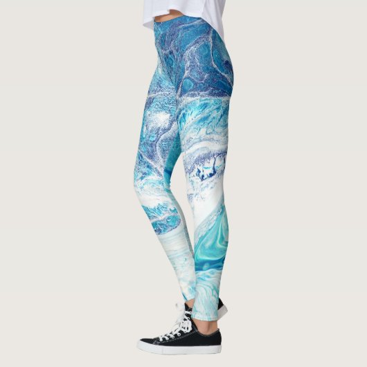 Kleur splash: Acryl Abstracte achtergrond Leggings (Links)