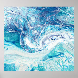 Kleur splash: Acryl Abstracte achtergrond Poster