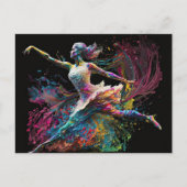 Kleur Splash Ballerina Briefkaart (Voorkant)