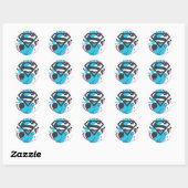 Kleur Splash Blue Ronde Sticker (Vel)