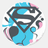 Kleur Splash Blue Ronde Sticker (Voorkant)