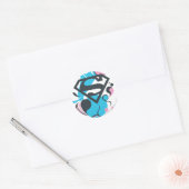 Kleur Splash Blue Ronde Sticker (Envelop)