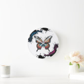 Kleur Splash Butterfly Wandklok – Levendige Natuur (Huis)