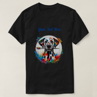 Kleur Splash Dalmatische Artiest - Kies Jouw tekst T-shirt