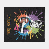 Kleur Splash Football Boy Verjaardag Party Gift Fleece Deken (Voorkant (Horizontaal))
