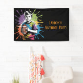 Kleur Splash Football Boy Verjaardagsfeest Spandoek (Insitu)